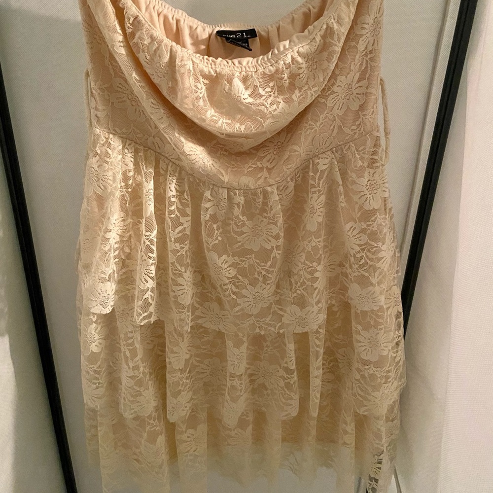 Off white strapless dress